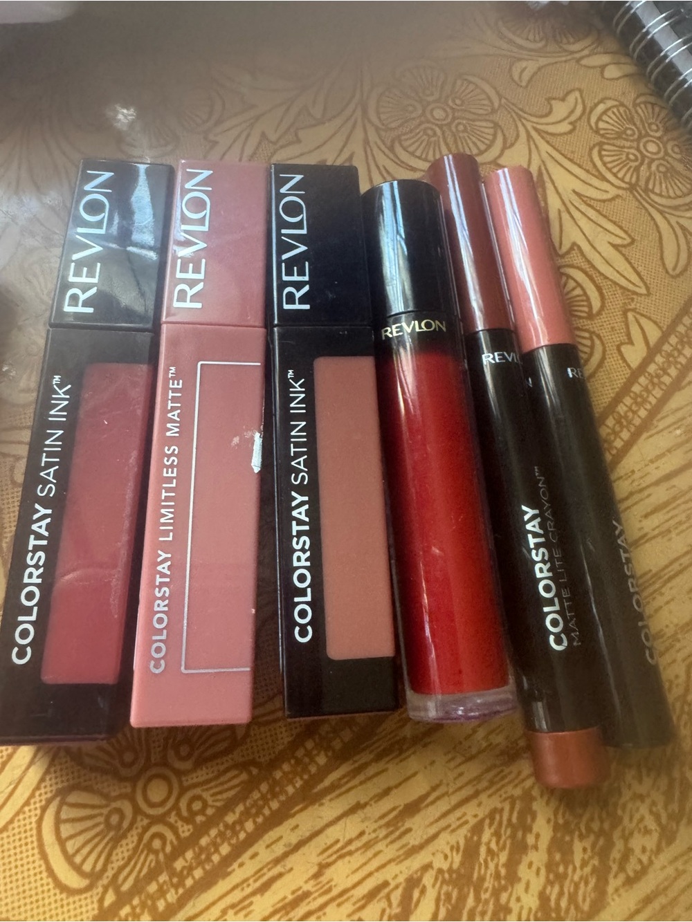 Lot of 6 - Revlon Lip Set in Bold Red and Soft Rose